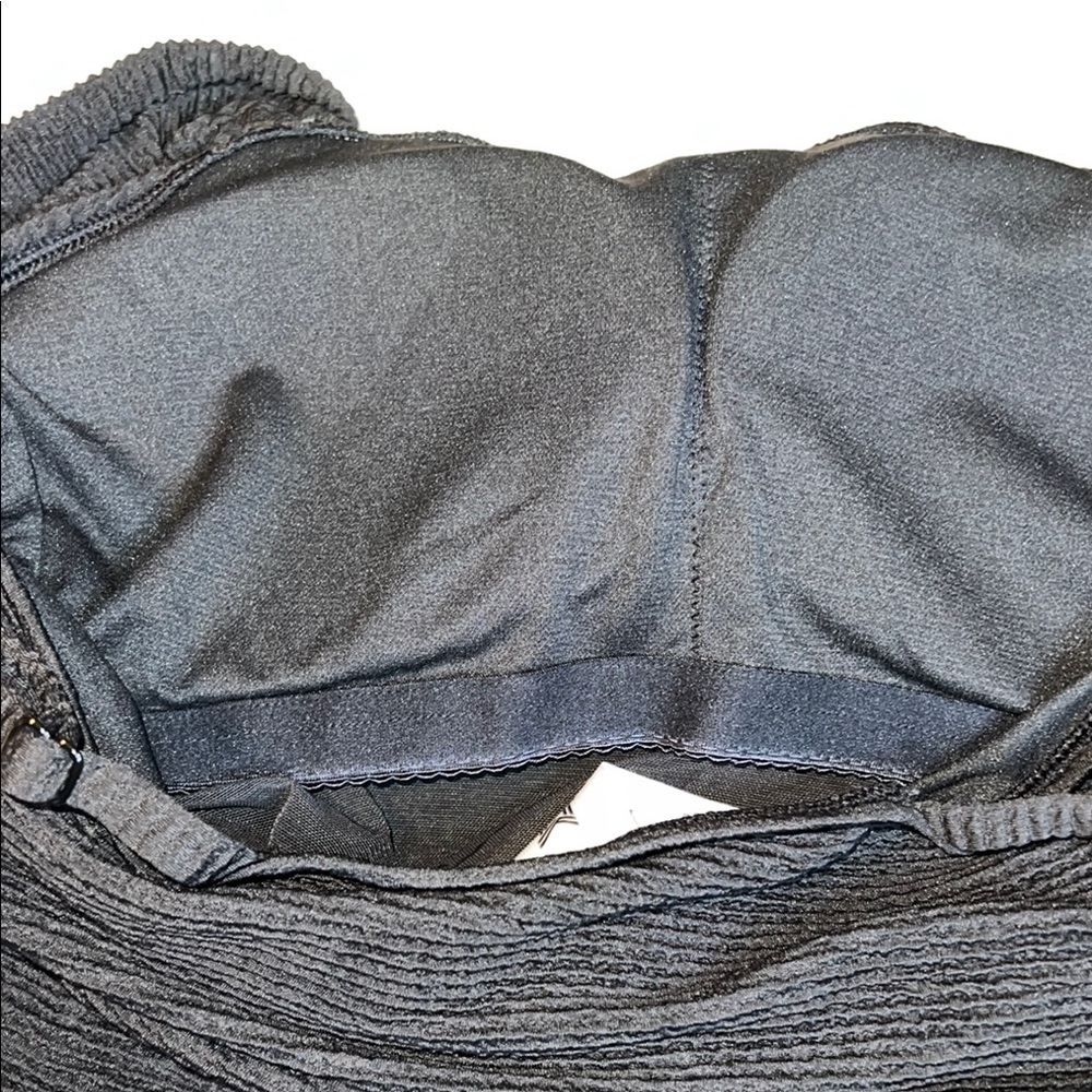 Members Mark Elegant Black Textured Tankini Swim Top - Picture 7 of 8